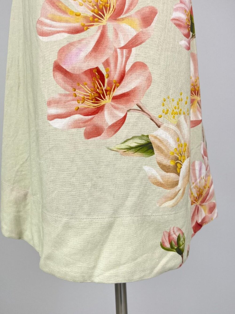 NWOT Farm Rio Linen Blend Floral Print Sleeveless Mini Dress Elastic Waist Sz M - Picture 6 of 15